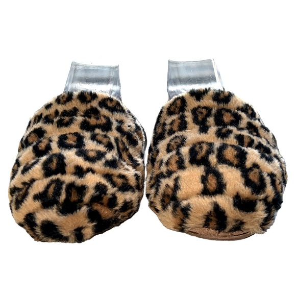 Madewell Recycled Faux Fur‎ Quilted Scuff Slippers Leopard Print Size 8 - Picture 3 of 9